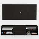 Ver imagem 7 de Rack com Painel para TV Até 60 Polegadas Roma 1 Porta 2 Prateleiras Preto - Panorama Móveis