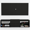 Ver mais imagens de Rack com Painel para TV Até 60 Polegadas Roma 1 Porta 2 Prateleiras Preto - Panorama Móveis