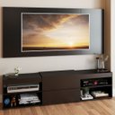 Ver imagem 1 de Rack com Painel para TV Até 60 Polegadas Roma 1 Porta 2 Prateleiras Preto - Panorama Móveis