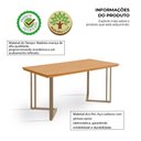 Ver imagem 2 de Mesa Retangular 160x80 Alice Tampo Imbuia em Madeira Base Industrial Champagne