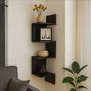 Ver imagem 6 de Nicho Prateleira de Canto Parede Suspensa Guardar Livro Objeto Decoração Mdf Preto