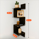 Ver imagem 7 de Nicho Prateleira de Canto Parede Suspensa Guardar Livro Objeto Decoração Mdf Preto