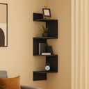 Ver imagem 5 de Nicho Prateleira de Canto Parede Suspensa Guardar Livro Objeto Decoração Mdf Preto