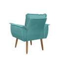 Ver imagem 4 de Kit 02 Poltronas Decorativas Opala Lux Sala Recepeção Azul Turqueza - Visan Estofados