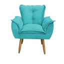 Ver imagem 5 de Kit 02 Poltronas Decorativas Opala Lux Sala Recepeção Azul Turqueza - Visan Estofados