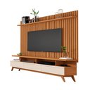 Ver imagem 4 de Conjunto Painel Ripado e Rack Eslôvenia Nature Off White