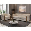 Ver imagem 4 de Sofá Pugle 3 Lugares Fixo 244cm Bege Bouclé Suave Sallar Home