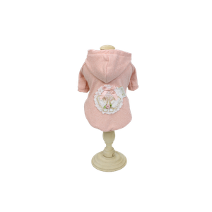 Moletinho Raglan com Capuz Pata Chic - Coral - M