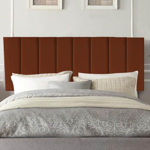 Painel Estofada Carla 100cm Solteiro para Cama Box Quarto Suede Terracota Telha - Gat Magazine