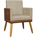 Ver mais imagens de Poltrona Decorativa Lis Corino e Pé Palito 30 Cm Castanho - Nude Suede Corino