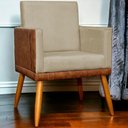Ver imagem 7 de Poltrona Decorativa Lis Corino e Pé Palito 30 Cm Castanho - Nude Suede Corino