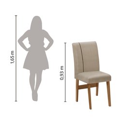 Conjunto Mesa 0,90m Off White 4 Cadeiras Pádua Cedro / Areia - 8