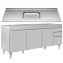 Ver imagem 1 de Balcão Gabinete com Pia 180cm Dallas Branco - Lumil
