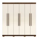 Ver imagem 2 de Guarda Roupa Casal Doral 218cm 6 Portas de Bater 2 Gavetas Nogueira/Offwhite G98 - Gran Belo