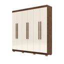 Ver imagem 7 de Guarda Roupa Casal Doral 218cm 6 Portas de Bater 2 Gavetas Nogueira/Offwhite G98 - Gran Belo