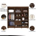 Ver imagem 3 de Guarda Roupa Casal Doral 218cm 6 Portas de Bater 2 Gavetas Nogueira/Offwhite G98 - Gran Belo