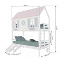 Ver imagem 3 de Beliche Casinha Bela com Coração Kit Escada/escorregador - Madeira Maciça Branco/rosa/verde |