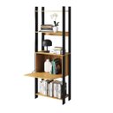 Ver imagem 3 de Estante para Escritório/Home Office 63x178cm 5 Prateleiras Mel/Preto BE24