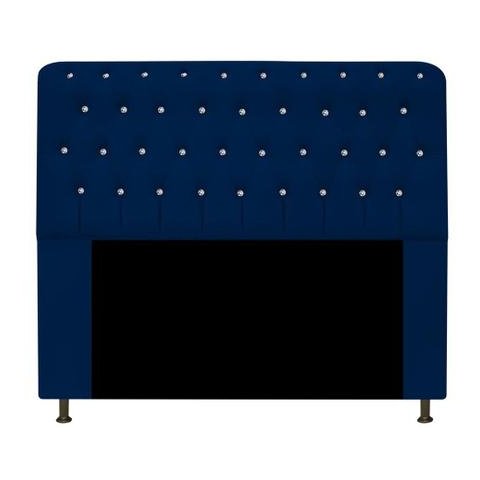 CABECEIRA 140 LADY-COM-STRASS COR SUEDE AZUL MARINLHO TOPÁZIO DECOR