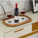 Ver imagem 3 de Bandeja Espelhada Orgânica Folha Laminado 50 x 30 Cinamomo