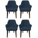Ver imagem 1 de Kit 4 Cadeiras Decorativa Lara Suede Azul Royal - Dominic Decor