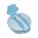 Ver imagem 1 de Kit Refeição com Divisória e Ventosa + Talher Azul Buba