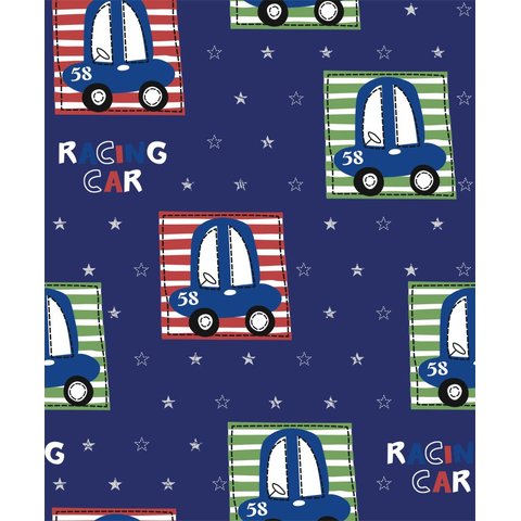 PAPEL DE PAREDE KANTAI HELLO KIDS - DESENHO DE CARROS AZUL