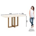 Ver imagem 2 de Mesa de Jantar Natalí 160 Cm Canto Reto sem Vidro Nature Off White - Henn