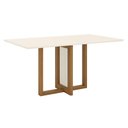 Ver imagem 1 de Mesa de Jantar Natalí 160 Cm Canto Reto sem Vidro Nature Off White - Henn