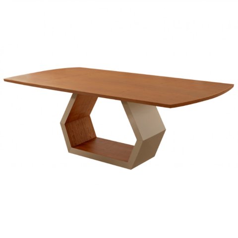 Mesa para Sala de Jantar Ane 220cm Madeira Tampo Barril Laminado Moderna Mobília