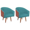 Ver imagem 2 de Kit 2 Poltronas Jade Decorativa Moderna Sala de Estar Quarto Escritório Conforto Pés Palito Corano N