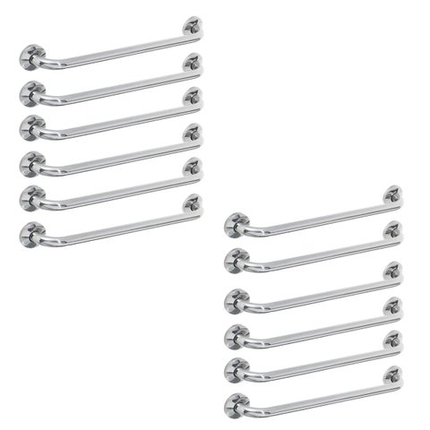 Alça de Apoio Barra Kit 12 Unidades 50cm Inox Banheiro Deficiente Idoso Cadeirante Corrimao Acessibi