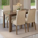 Ver imagem 1 de Conjunto Sala de Jantar Tampo de Vidro 4 Cadeiras Rustic/Imperial Pétala Madesa
