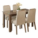 Ver imagem 2 de Conjunto Sala de Jantar Tampo de Vidro 4 Cadeiras Rustic/Imperial Pétala Madesa