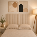 Ver imagem 3 de Kit 9 Cabeceiras Estofadas Autocolante para Cama de Casal Painel Modular Decorativo - 90x144cm