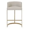 Conjunto 2 Banquetas Decorativa Alta Base Metal Cromo Dourado em Veludo - Cinza claro Veludo - 2