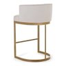 Conjunto 2 Banquetas Decorativa Alta Base Metal Cromo Dourado em Veludo - Cinza claro Veludo - 1