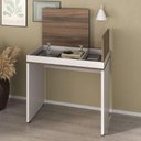 Ver mais imagens de Mesa Escrivaninha Escritorio Tampo com Abertura 85 cm Ipe Branco Artany