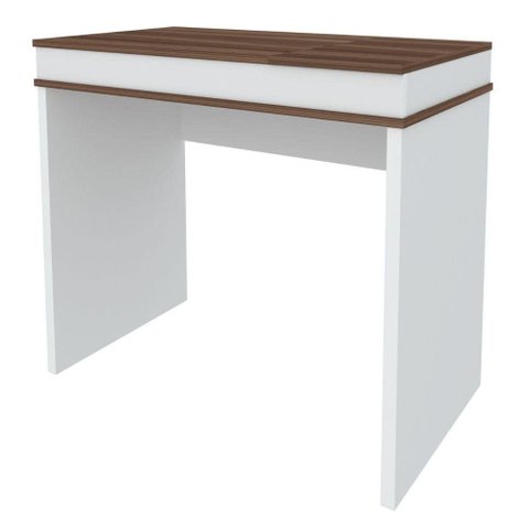 Mesa Escrivaninha Escritorio Tampo com Abertura 85 cm Ipe Branco Artany