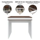 Ver imagem 4 de Mesa Escrivaninha Escritorio Tampo com Abertura 85 cm Ipe Branco Artany