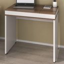 Ver imagem 2 de Mesa Escrivaninha Escritorio Tampo com Abertura 85 cm Ipe Branco Artany