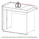 Ver imagem 3 de Mesa Escrivaninha Escritorio Tampo com Abertura 85 cm Ipe Branco Artany