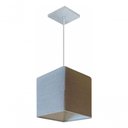 Ver imagem 4 de Lustre Pendente Quadrado Md-4224 Cúpula em Tecido 16/16x16cm Rustico Cinza - Bivolt
