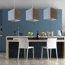 Ver imagem 5 de Lustre Pendente Quadrado Md-4224 Cúpula em Tecido 16/16x16cm Rustico Cinza - Bivolt