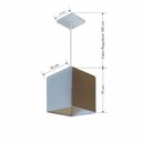 Ver imagem 3 de Lustre Pendente Quadrado Md-4224 Cúpula em Tecido 16/16x16cm Rustico Cinza - Bivolt