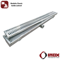 Ralo Inox Classic com Saída Lateral - Inox 304 - 150x20x08 Cm - 2