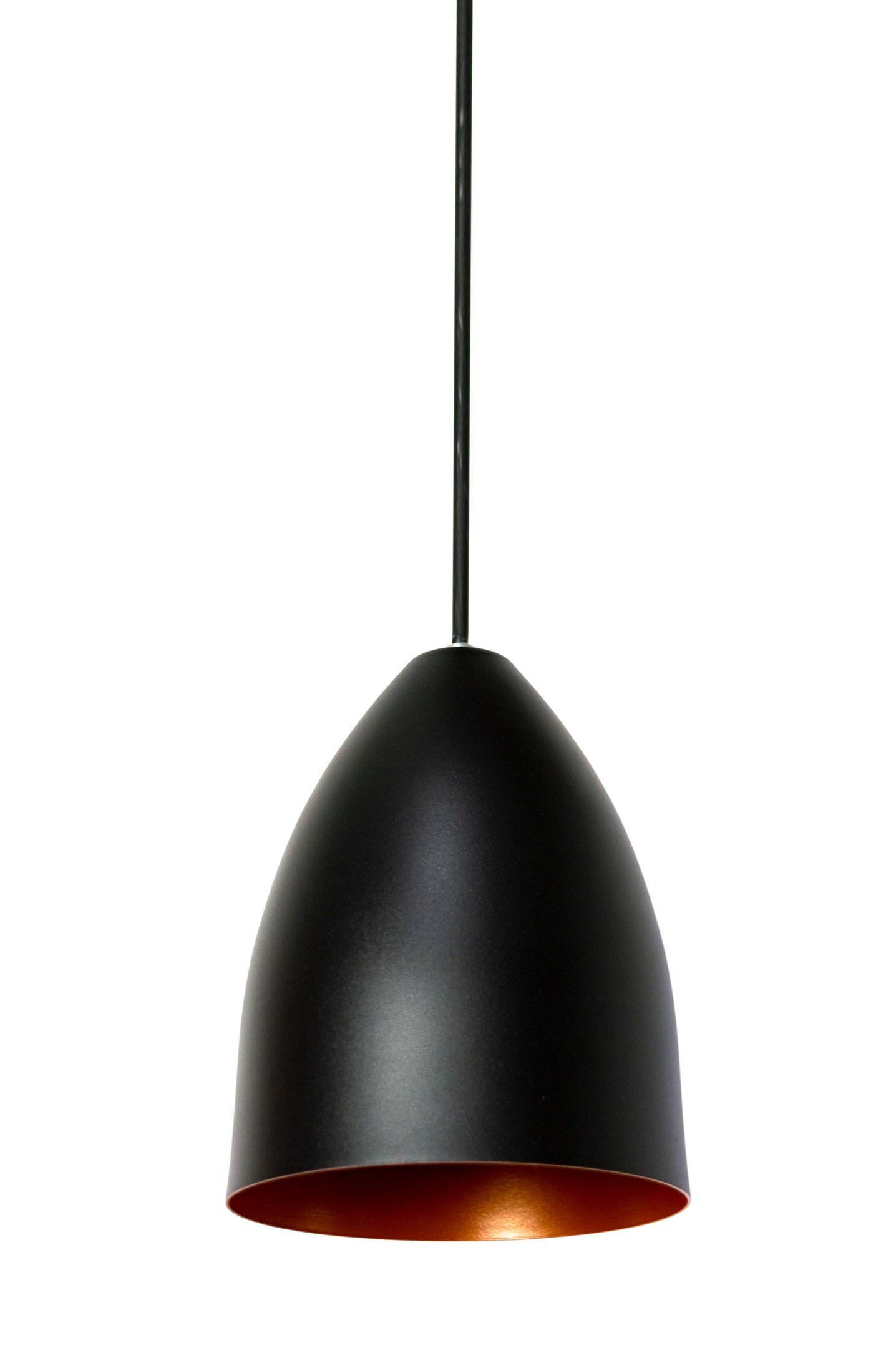 Pendente Alumínio Bala Preto c/ Cobre Triplo na Canopla Cobre - 3