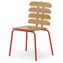 Ver mais imagens de Kit 6 Cadeiras Base Tubular Fixa Reno Vermelho/Nature