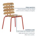 Ver imagem 7 de Kit 6 Cadeiras Base Tubular Fixa Reno Vermelho/Nature