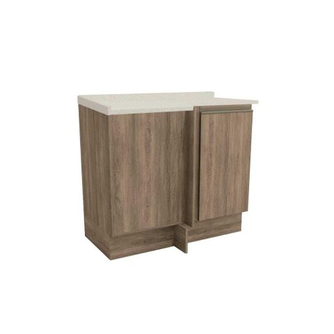 Gabinete de Cozinha Modulado Balcão Maxxi G748 Canto Reto 1 Porta C/tampo 80cm Nogal/orion -